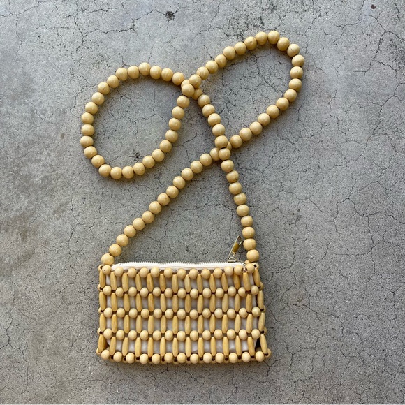 Wooden Beaded Boho Mini crossbody bag a new day preloved hippie boho chic - Picture 5 of 5
